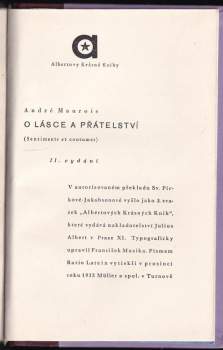 André Maurois: O lásce a přátelství