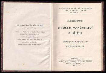 Zdeněk Záhoř: O lásce, manželství a dítěti