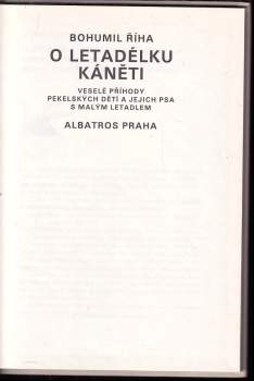 Bohumil Říha: O letadélku Káněti
