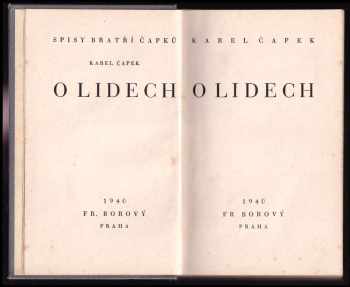 Karel Čapek: O lidech
