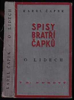 O lidech - Karel Čapek (1940, František Borový) - ID: 498552