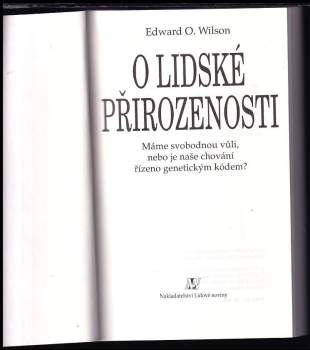 Edward O Wilson: O lidské přirozenosti