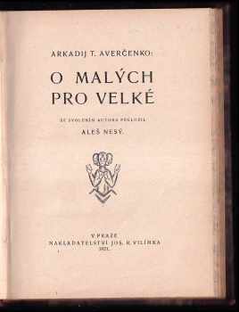 Arkadij Timofejevič Averčenko: O malých pro velké