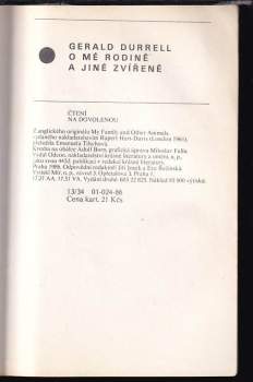 Gerald Malcolm Durrell: O mé rodině a jiné zvířeně