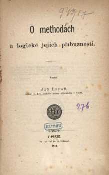 O methodách a logické jejich příbuznosti