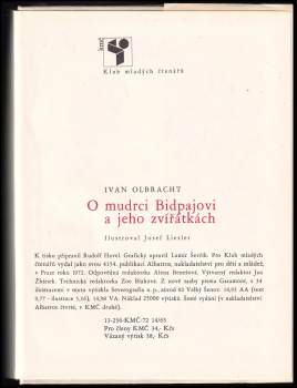 Ivan Olbracht: O mudrci Bidpajovi a jeho zvířátkách