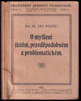 O myšlení jistém, pravděpodobném a problematickém