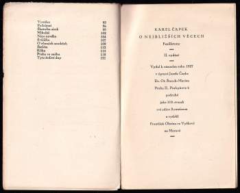 Karel Čapek: O nejbližších věcech