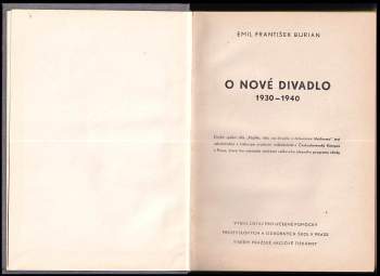 Emil František Burian: O nové divadlo