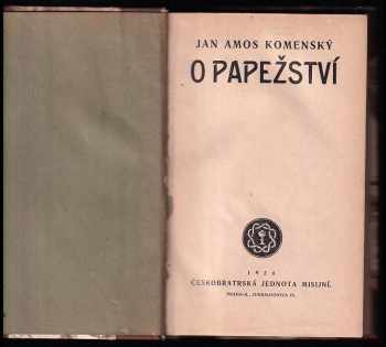 Jan Amos Komenský: O papežství