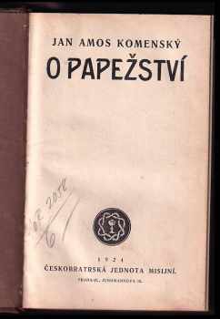 Jan Amos Komenský: O papežství