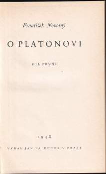 František Novotný: O Platonovi