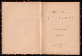 Josef Durdík: O poesii a povaze Lorda Byrona