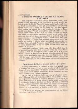 Josef Cibulka: O poloze kostela P. Marie na hradě pražském