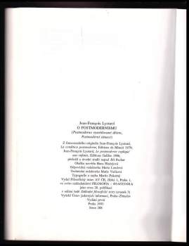 Jean-François Lyotard: O postmodernismu