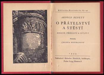 Arnold Bennett: O přátelství a štěstí