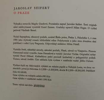Jaroslav Seifert: O Praze