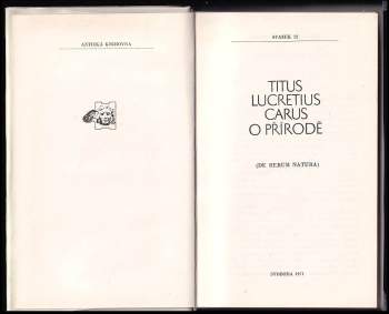 Titus Lucretius Carus: O přírodě