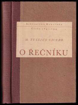 Marcus Tullius Cicero: O řečníku