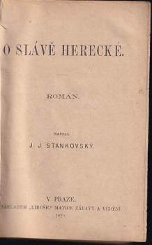 Josef Jiří Stankovský: O slávě herecké
