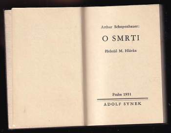 Arthur Schopenhauer: O smrti