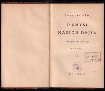 Emanuel Rádl: O smysl našich dějin