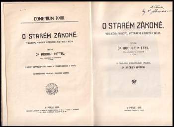 Rudolf Kittel: O starém zákoně
