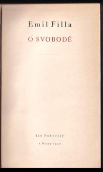 Emil Filla: O svobodě