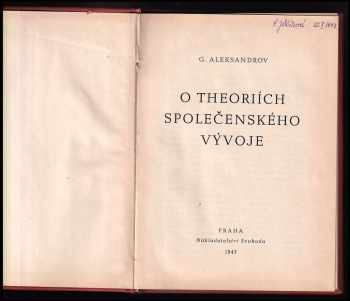 Georgij Fedorovič Aleksandrov: O theoriích společenského vývoje