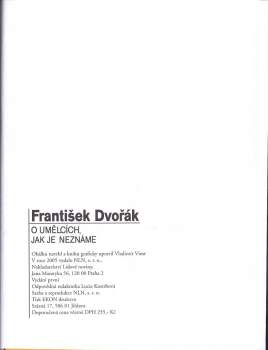 František Dvořák: O umělcích, jak je neznáme