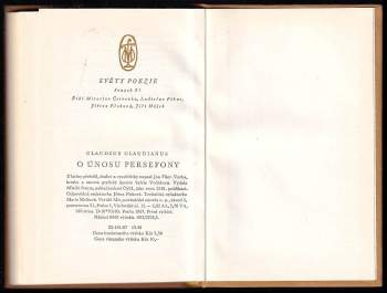 Claudius Claudianus: O únosu Persefony