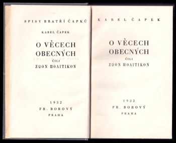 Karel Čapek: O věcech obecných, čili, Zoon politikon
