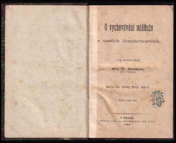 František Vlastimil Kodym: O vychování mládeže v našich domácnostech