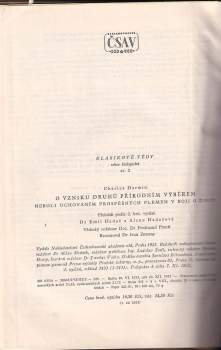 Charles Darwin: O vzniku druhů přírodním výběrem