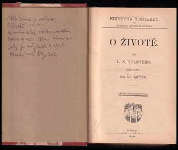 Lev Nikolajevič Tolstoj: O životě + Co máme dělati? + Spása ve vás, čili, Křesťanství nikoliv jako mystické učení, ale jako nové pojímání života + Jaký jest můj život : 1884-1885 + Otroctví naší doby