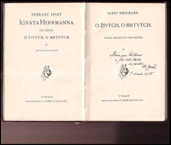Ignát Herrmann: O živých, o mrtvých