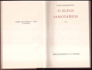Ivan Olbracht: O zlých samotářích