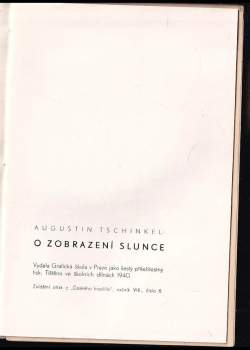 Augustin Tschinkel: O zobrazování slunce