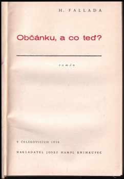 Hans Fallada: Občánku, a co teď?
