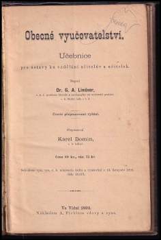 Gustav Adolf Lindner: Obecné vyučovatelství