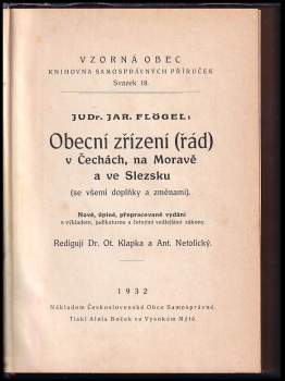 Jaroslav Flögel: Obecní zřízení (řád) v Čechách, na Moravě a ve Slezsku