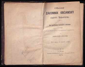 Obecný zákonník občanský císařství Rakouského