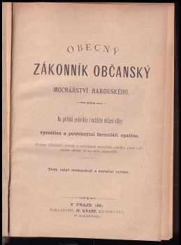 Obecný zákonník občanský mocnářství Rakouského