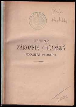 Obecný zákonník občanský mocnářství Rakouského
