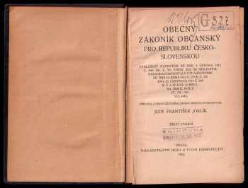 František Joklík: Obecný zákoník občanský pro republiku Československou