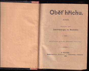 Saint-Georges de Bouhélier: Oběť hříchu + Čtverácké kousky pana Gustava