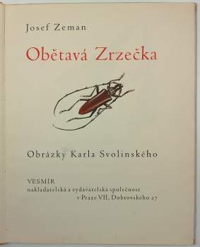 Josef Zeman: Obětavá Zrzečka