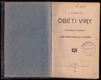 Josef Jiří Stankovský: Oběti víry