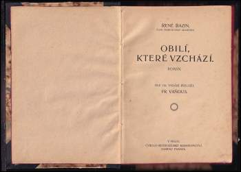 René Bazin: Obilí, které vzchází