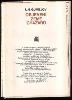 Lev Nikolajevič Gumiljov: Objevení země Chazarů